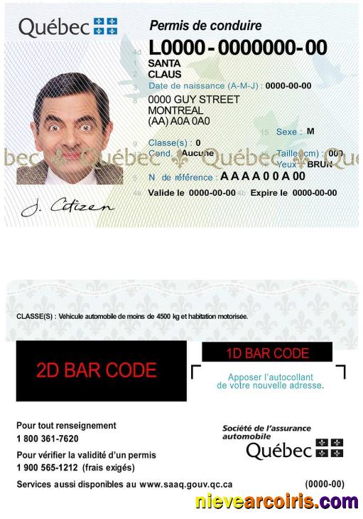 Canada Quebec driving license